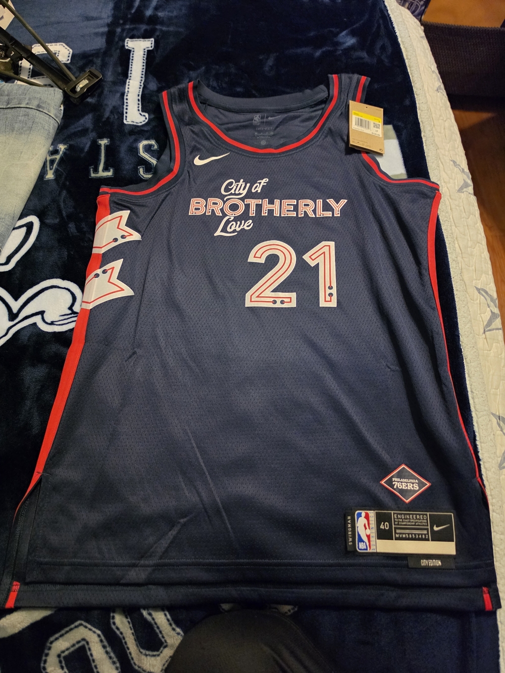 Nike Philadelphia 76ers 'City of Brotherly Love' #21 Men's Jersey - Joel Embiid